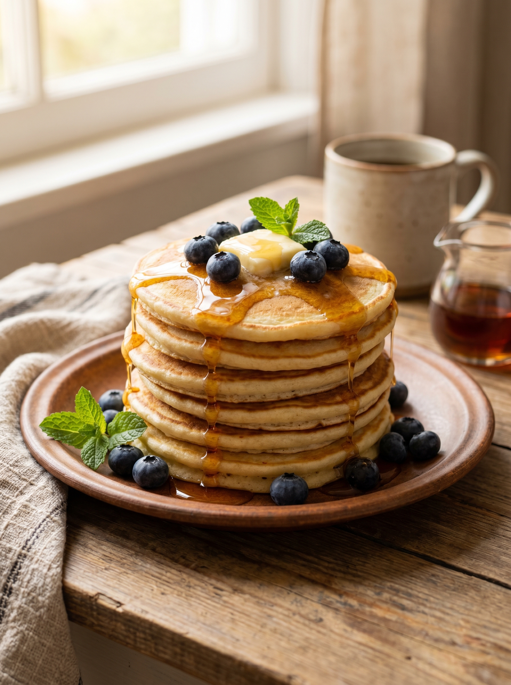 A plate of pancakes being analyzed by the Cal AI calorie scanner